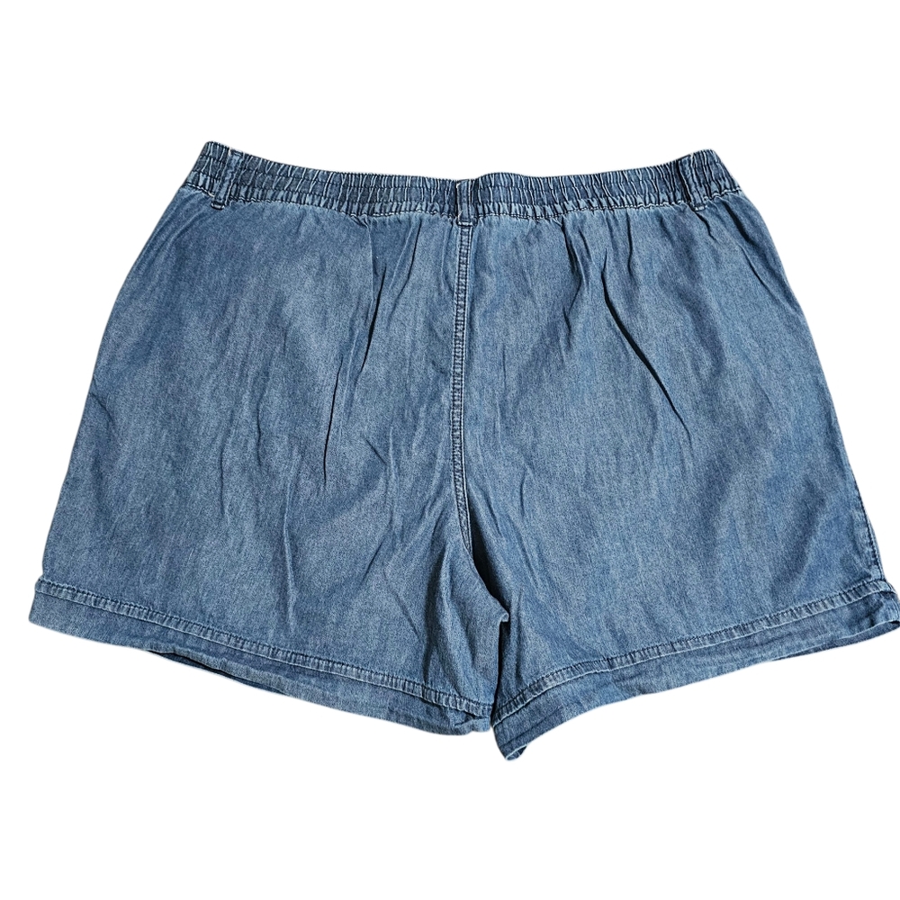 Gloria Vanderbilt Chambray Pullon Shorts Loosefit Blue Womens Large - Picture 4 of 9